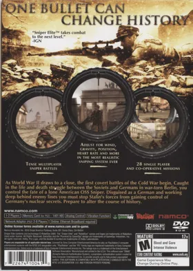 Sniper Elite box cover back
